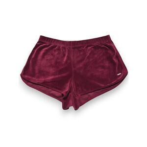 Hollister Burgundy Velvety Lounge Shorts Size Medium
